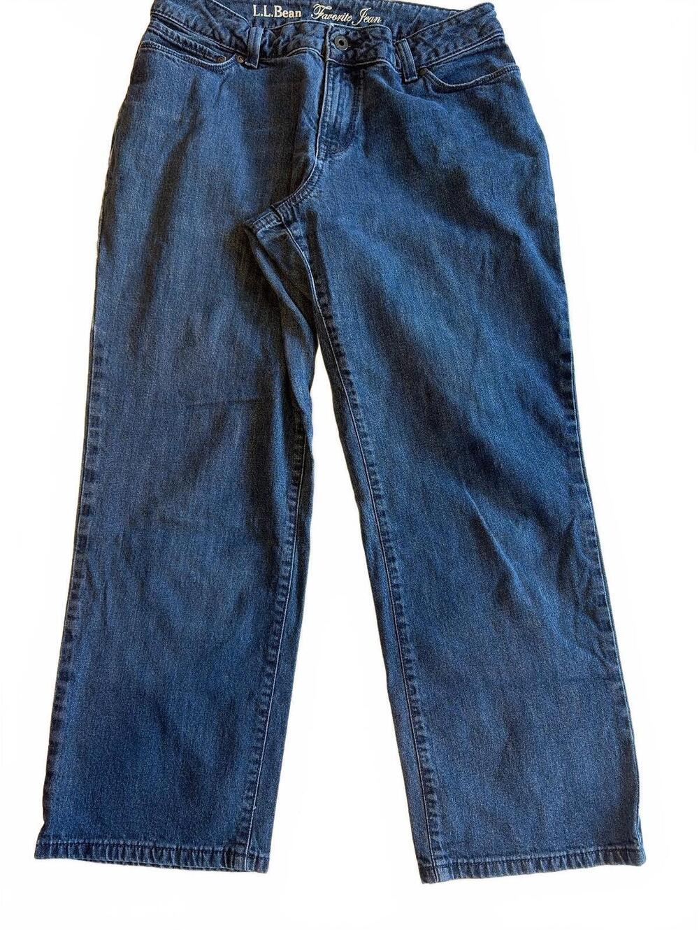 L.L.Bean Favorite Jeans – Medium Blue Straight Leg Denim